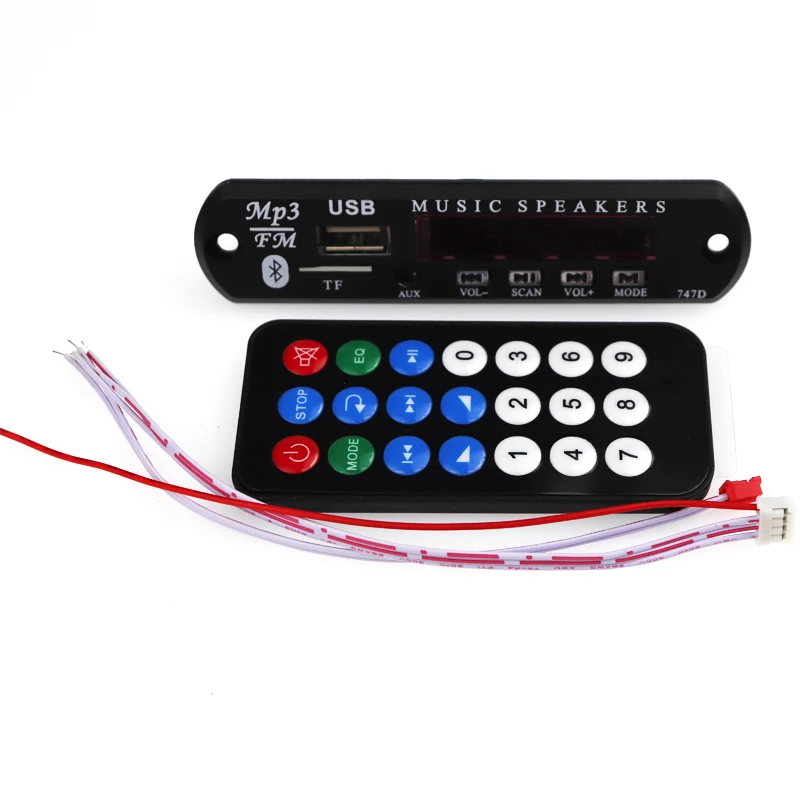 DC 12V Bluetooth MP3 WMA Decoder Board Audio Module USB TF Radio Wireless Music MP3 Player Remote Control For Car accessories
DC 12V Bluetooth MP3 WMA Decoder Board Audio Module USB TF Radio Wireless Music MP3 Player Remote Control For Car accessories