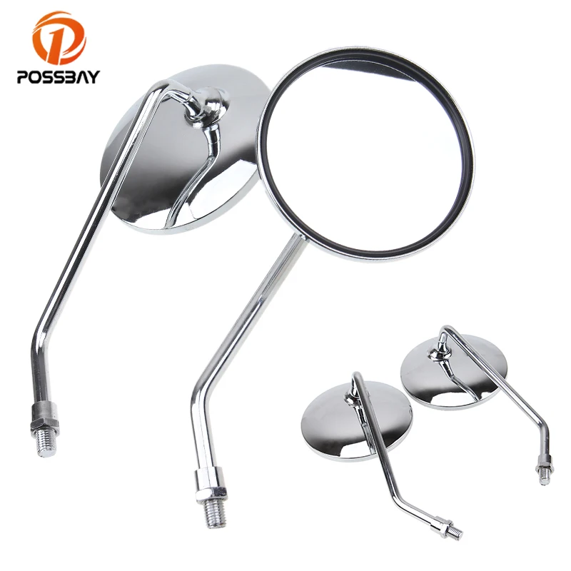 POSSBAY 8mm Universal Motorcycle Mirror Cafe Racer Chrome Motorbike Side Mirrors Rearview For Yamaha Honda Suzuki Motor Mirror 
POSSBAY 8mm Universal Motorcycle Mirror Cafe Racer Chrome Motorbike Side Mirrors Rearview For Yamaha Honda Suzuki Motor Mirror