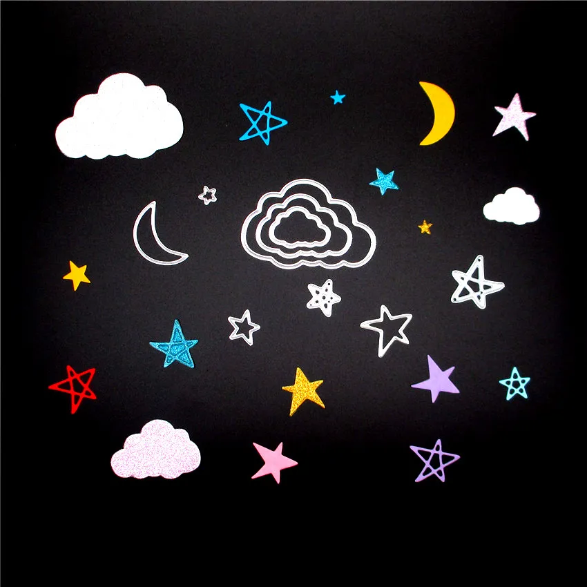 Star Moon Cloud Mix Cutting Dies Steel Stencil For Scrapbooking DIY Craft Invitation Paper Cards Making Cutting Tools CDZ02
Star Moon Cloud Mix Cutting Dies Steel Stencil For Scrapbooking DIY Craft Invitation Paper Cards Making Cutting Tools CDZ02