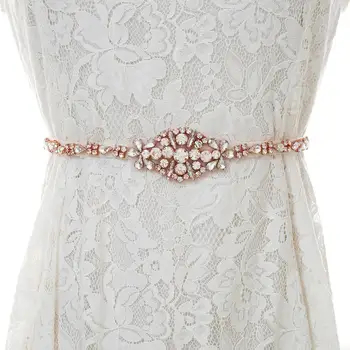 Rose Gold Pearls Crystal Flower Wedding Belt Rhinestones Bridal Dress Sash For Wedding Decorstion S185RG
Rose Gold Pearls Crystal Flower Wedding Belt Rhinestones Bridal Dress Sash For Wedding Decorstion S185RG