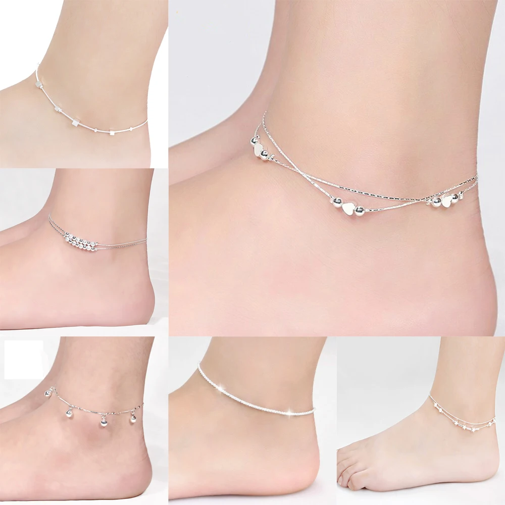 Bespmosp 6 Styles Women Girl Heart Star Bell Water Chain Anklet Silver Plated Bracelet Barefoot Sandal Beach Foot Jewelry Party
Bespmosp 6 Styles Women Girl Heart Star Bell Water Chain Anklet Silver Plated Bracelet Barefoot Sandal Beach Foot Jewelry Party