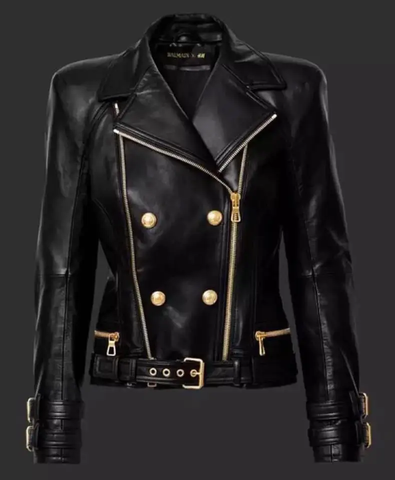 genuine leather jacket women cool crisp lapel super heavy double gold zippers buckle motorcycle jacket imported sheep skin jacke
genuine leather jacket women cool crisp lapel super heavy double gold zippers buckle motorcycle jacket imported sheep skin jacke