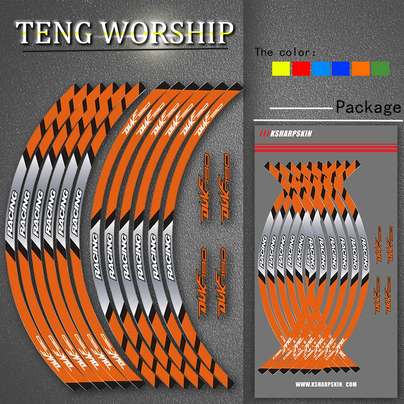 Motorcycle front and rear wheels Edge Outer Rim Sticker Reflective Stripe Wheel Decals For KTM DUKE 125 250 390 790 1290super
Motorcycle front and rear wheels Edge Outer Rim Sticker Reflective Stripe Wheel Decals For KTM DUKE 125 250 390 790 1290super