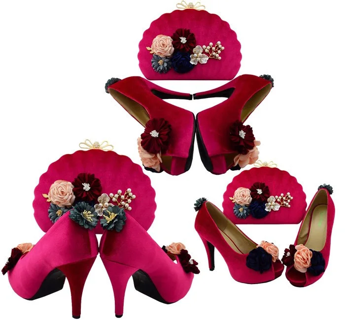 Free shipping nice fushia pink shoes and bag matching set italian women pumps shoes hot pink clutches set for aso ebi SB8079-8
Free shipping nice fushia pink shoes and bag matching set italian women pumps shoes hot pink clutches set for aso ebi SB8079-8