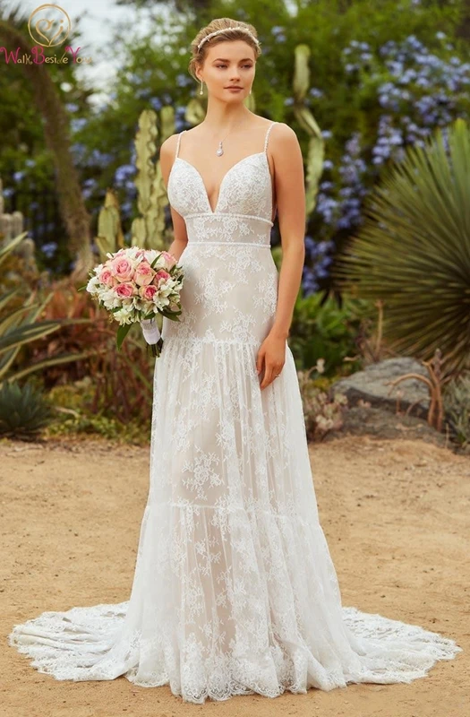 Lace Wedding Dress Sexy Backless Spaghetti Strap Sweetheart Neck Zipper Back Simple Style Sweep Train Elegant Light Bridal Gown
Lace Wedding Dress Sexy Backless Spaghetti Strap Sweetheart Neck Zipper Back Simple Style Sweep Train Elegant Light Bridal Gown