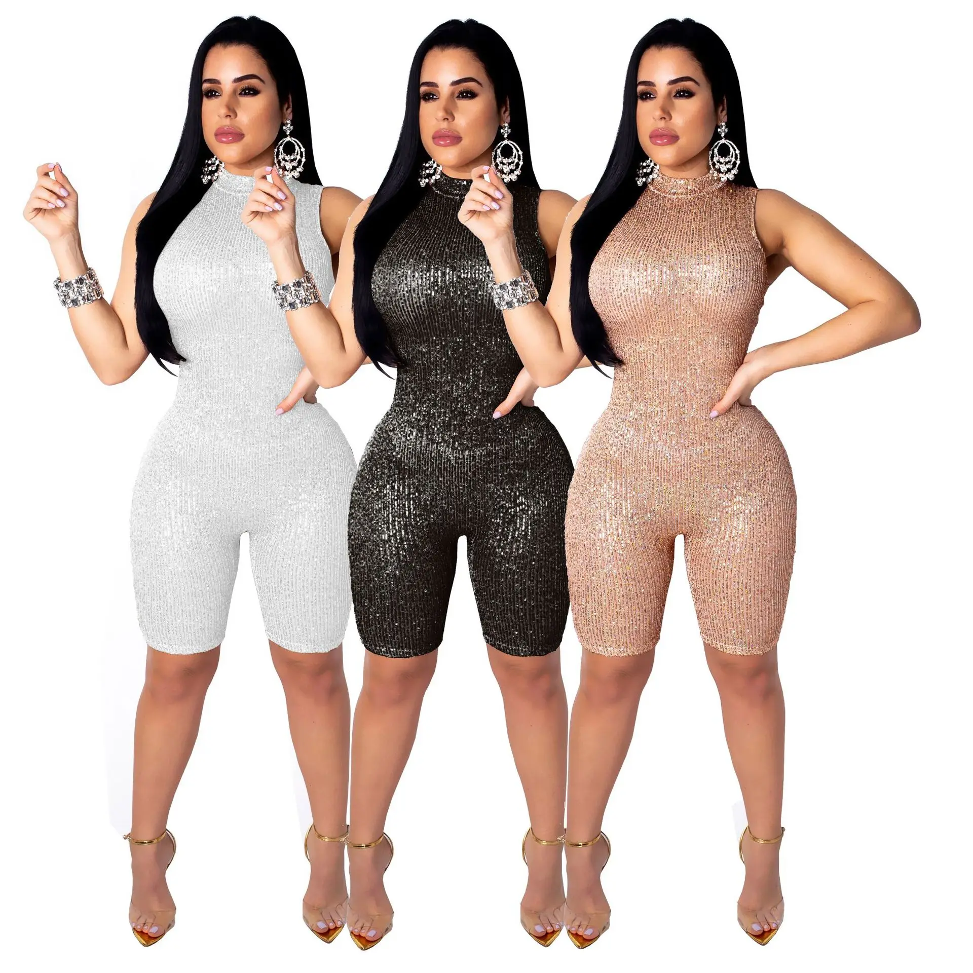Sexy Sleeveless Slim Women Ropmers Sequin Rompers Womens Jumpsuit Bodycon Night Clubwear Party Wear SMR9162
Sexy Sleeveless Slim Women Ropmers Sequin Rompers Womens Jumpsuit Bodycon Night Clubwear Party Wear SMR9162