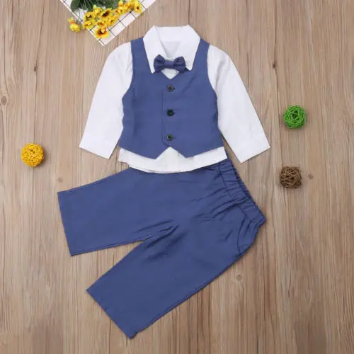 Spring Formal Long Sleeve Blue Bow Tie Jacket 2pcs Toddlers Kid Baby Boy Clothes Cotton Top+Pant Suit Outfits Gentleman Sets
Spring Formal Long Sleeve Blue Bow Tie Jacket 2pcs Toddlers Kid Baby Boy Clothes Cotton Top+Pant Suit Outfits Gentleman Sets
