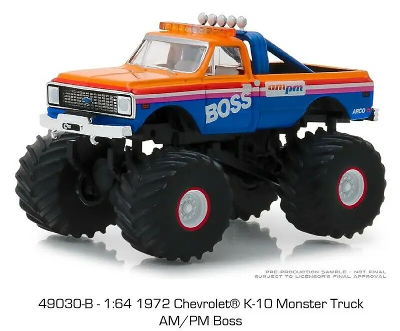 GreenLight 1:64 1972 Шевро пусть K-10 Monster Truck сплав игрушечный автомобиль игрушки для детей