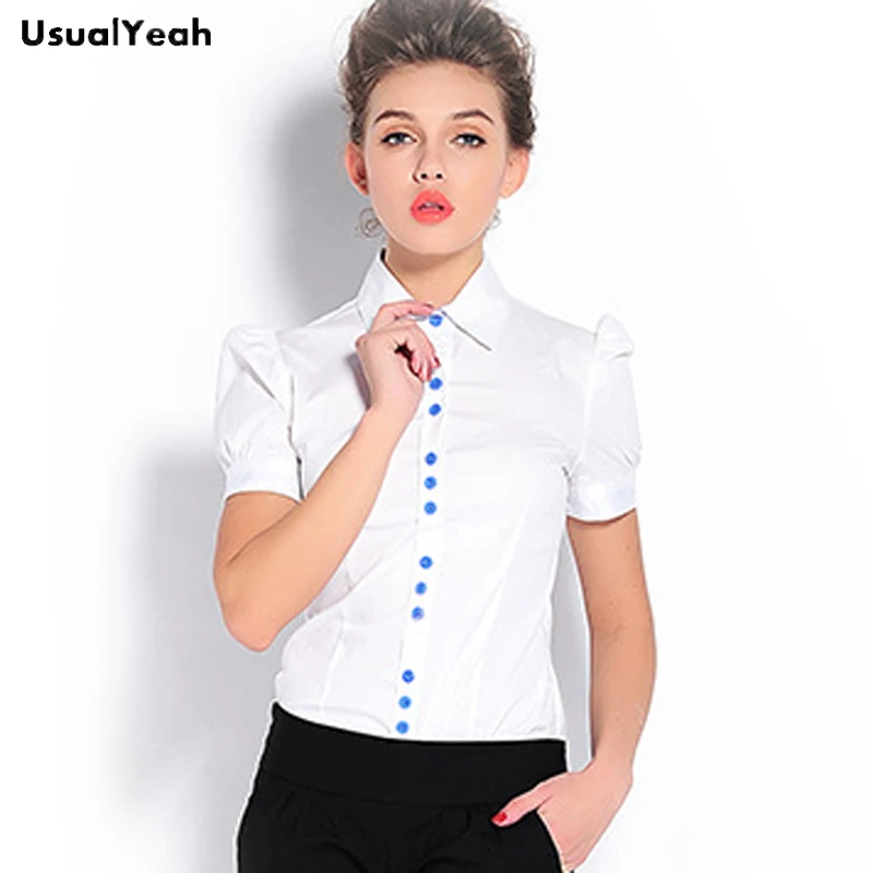 UsualYeah New Women Fashion Formal Short Sleeve Body Shirt Solid color blouses shirts blusas feminina XXL White Blue SY0323
UsualYeah New Women Fashion Formal Short Sleeve Body Shirt Solid color blouses shirts blusas feminina XXL White Blue SY0323
