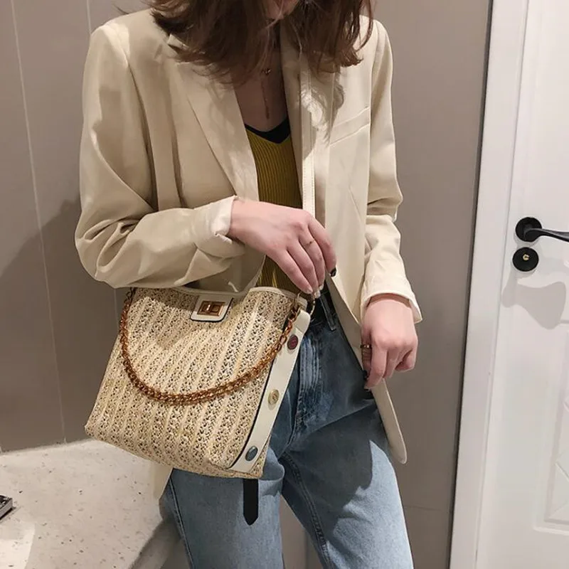 Summer Beach Straw Casual Bucket Bag Handbag Women Crossbody Bag Female Shoulderbag Bolsa Feminina Sac #1027
Summer Beach Straw Casual Bucket Bag Handbag Women Crossbody Bag Female Shoulderbag Bolsa Feminina Sac #1027