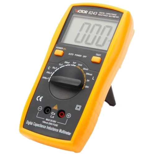 LIXF VICTOR VC6243 Digital LCR Multimeter with LCD Display yellow & Black