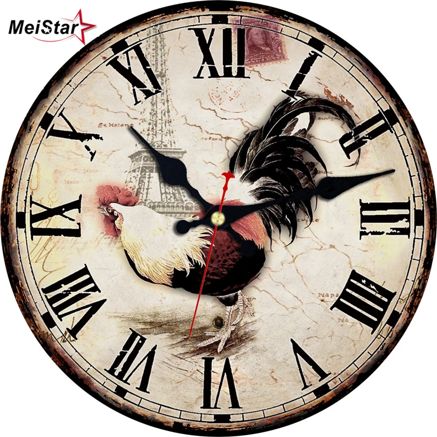 MEISTAR Vintage Cock Design Wall Clock For Balcony Living Room Study Home Decor Animal Watches Retro Large Art Wall Clocks
MEISTAR Vintage Cock Design Wall Clock For Balcony Living Room Study Home Decor Animal Watches Retro Large Art Wall Clocks