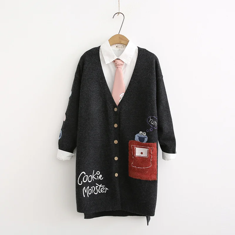 Mori Girl Women Sweater Cartoon Jacquard Long-sleeved V neck 2019 Knit Cardigan Long Sleeve Women Sweaters YoYiKamomo
Mori Girl Women Sweater Cartoon Jacquard Long-sleeved V neck 2019 Knit Cardigan Long Sleeve Women Sweaters YoYiKamomo