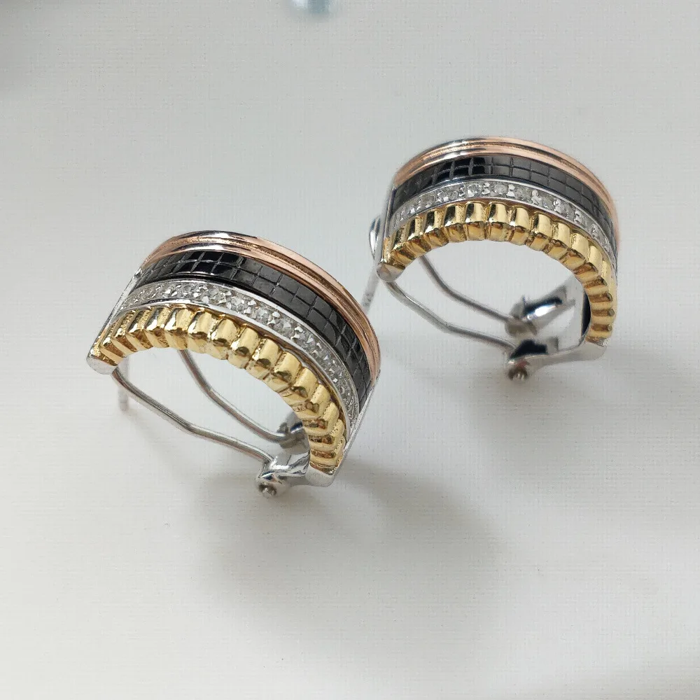 FLZB , Big earring in 925 sterling silver with colorful gold plated wedding classic trendy earring for women and girl
FLZB , Big earring in 925 sterling silver with colorful gold plated wedding classic trendy earring for women and girl