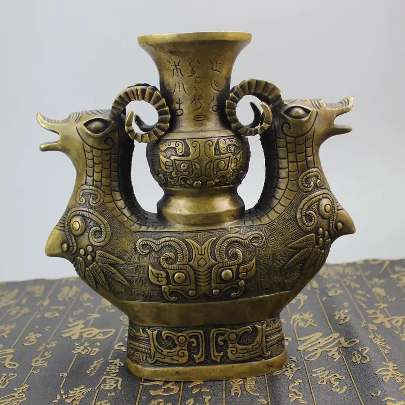 Antique copper Double sheep vase decorations ornaments,with mark,Hand-carved crafts,best collection& adornment,Free Shipping 
Antique copper Double sheep vase decorations ornaments,with mark,Hand-carved crafts,best collection& adornment,Free Shipping