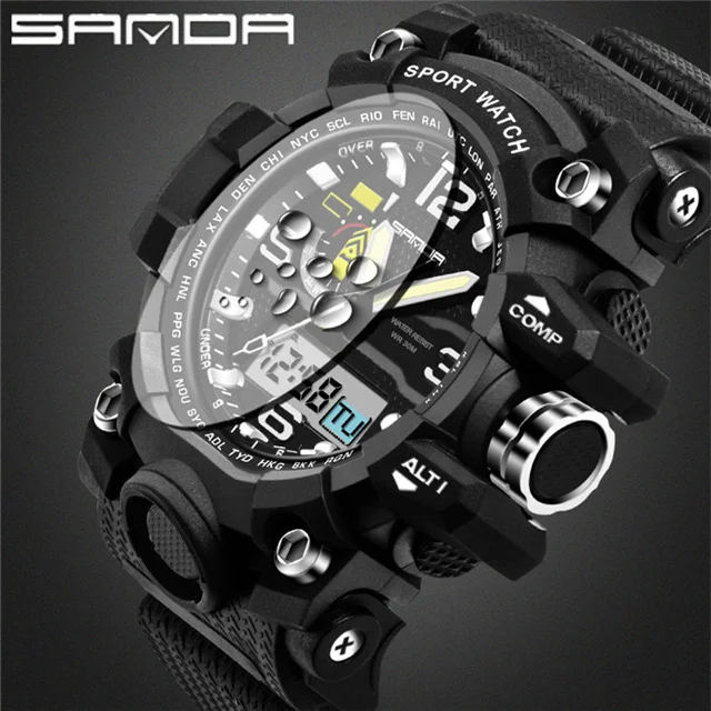 SANDA Mens Watches Luxury Brand Chronograph Military Sports Watch Clock Men LED Digital Waterproof Watch Relogio Masculino
SANDA Mens Watches Luxury Brand Chronograph Military Sports Watch Clock Men LED Digital Waterproof Watch Relogio Masculino