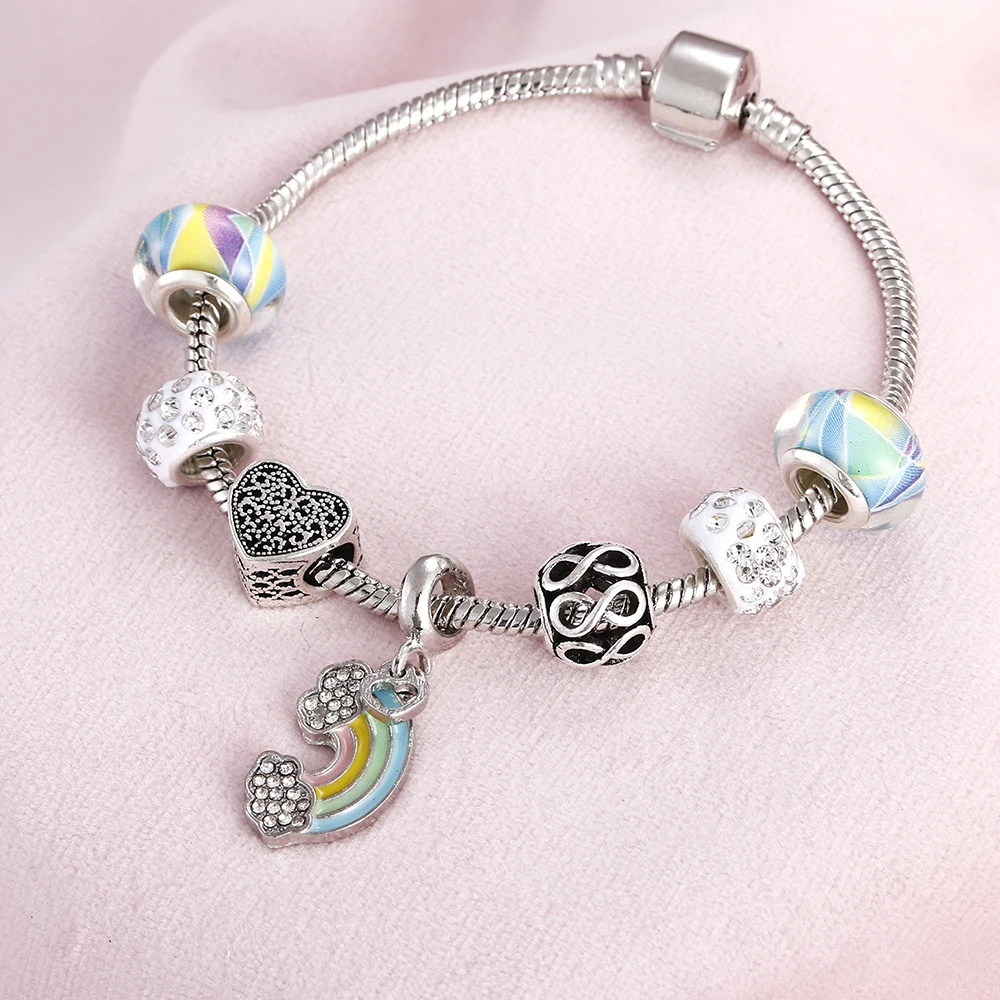 Trendy Silver Plated DIY Crystal Beads Charm Bracelet & Bangles For Women Pendant Brand Bracelets For Girl Gift Pulseira Jewelry
Trendy Silver Plated DIY Crystal Beads Charm Bracelet & Bangles For Women Pendant Brand Bracelets For Girl Gift Pulseira Jewelry