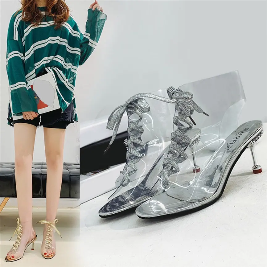 Women's Sandals Women Summer Shoes Sexy Crystal Beads Transparent Fish Mouth Strap Stiletto High Heel Shoes For Ladies Women
Women's Sandals Women Summer Shoes Sexy Crystal Beads Transparent Fish Mouth Strap Stiletto High Heel Shoes For Ladies Women