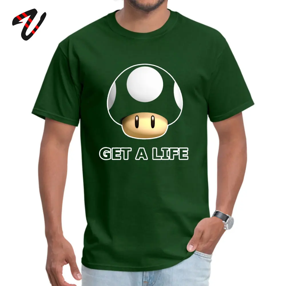 Simple Style Normal Autumn 100% Cotton Crewneck Men Tops Shirt Printing Tee-Shirts 2019 Short Sleeve T-shirts Wholesale Get A LifeGet A Life 25688 dark