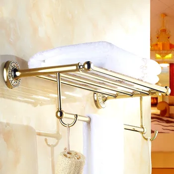 Antique Bathroom Shelf Pendant Bathroom Towel Rack European Copper Towel Rack Gold Bathroom Accessories