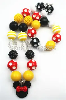 10pcs Red Knot Micky Mouse Necklace&Bracelet Set yellow&Red beads chunky necklaces for girls and kids CB282
10pcs Red Knot Micky Mouse Necklace&Bracelet Set yellow&Red beads chunky necklaces for girls and kids CB282