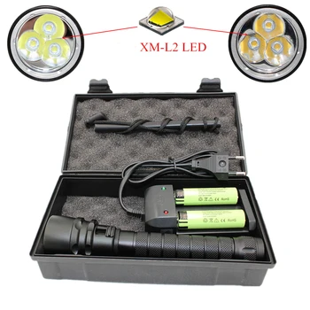 Waterproof L2 LED Flashlight White/Yellow Light 3*XM-L2 LED Dive Torch Underwater Diving lanterna +18650 Battery +Charger
Waterproof L2 LED Flashlight White/Yellow Light 3*XM-L2 LED Dive Torch Underwater Diving lanterna +18650 Battery +Charger