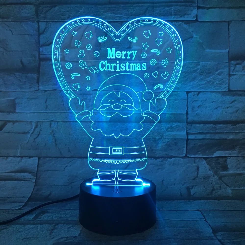 Santa Claus 7 Color Lamp 3D Visual Led Night Lights For Kids Touch USB Table Lampara Lampe Sleeping Nightlight Christmas Gift
Santa Claus 7 Color Lamp 3D Visual Led Night Lights For Kids Touch USB Table Lampara Lampe Sleeping Nightlight Christmas Gift