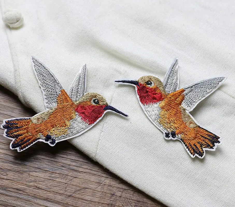 1 Pair Embroidered Hummingbird Patches for Clothing Iron Sew Applique Clothes Badge Stickers Jeans Jacket Decoration Patches
1 Pair Embroidered Hummingbird Patches for Clothing Iron Sew Applique Clothes Badge Stickers Jeans Jacket Decoration Patches