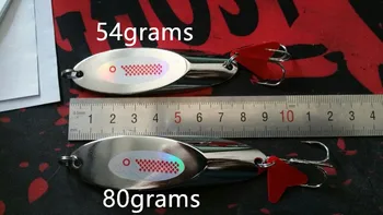 WHole Sale 50pcs/lot Metal Spoons Metal Lures 54grams/10cm 80grams/12cm with Hooks Hard Baits
WHole Sale 50pcs/lot Metal Spoons Metal Lures 54grams/10cm 80grams/12cm with Hooks Hard Baits
