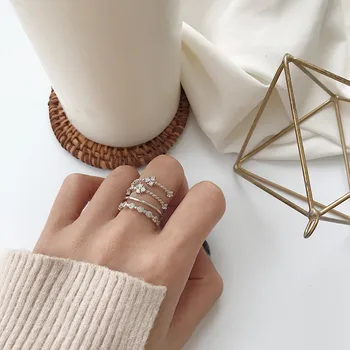 Korean Korean S925 sterling silver CZ ring trend temperament fashion personality four-layer superimposed micro-inlaid zircon ope
Korean Korean S925 sterling silver CZ ring trend temperament fashion personality four-layer superimposed micro-inlaid zircon ope