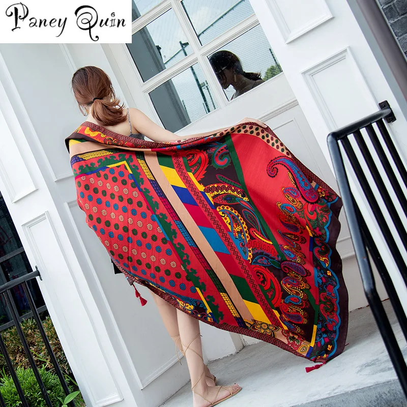New Ethnic Wind Scarf Female Tassel Printing Large Shawl Spring and Summer Travel Silk Scarf Seaside Holiday Sunscreen Beach Tow
New Ethnic Wind Scarf Female Tassel Printing Large Shawl Spring and Summer Travel Silk Scarf Seaside Holiday Sunscreen Beach Tow