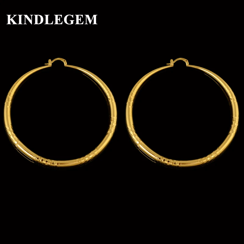 Kindlegem Romantic Indian Jewelry Fashion Big Round Hoop Earrings Paris Top Selling High Quality Pure Gold Color For Women
Kindlegem Romantic Indian Jewelry Fashion Big Round Hoop Earrings Paris Top Selling High Quality Pure Gold Color For Women