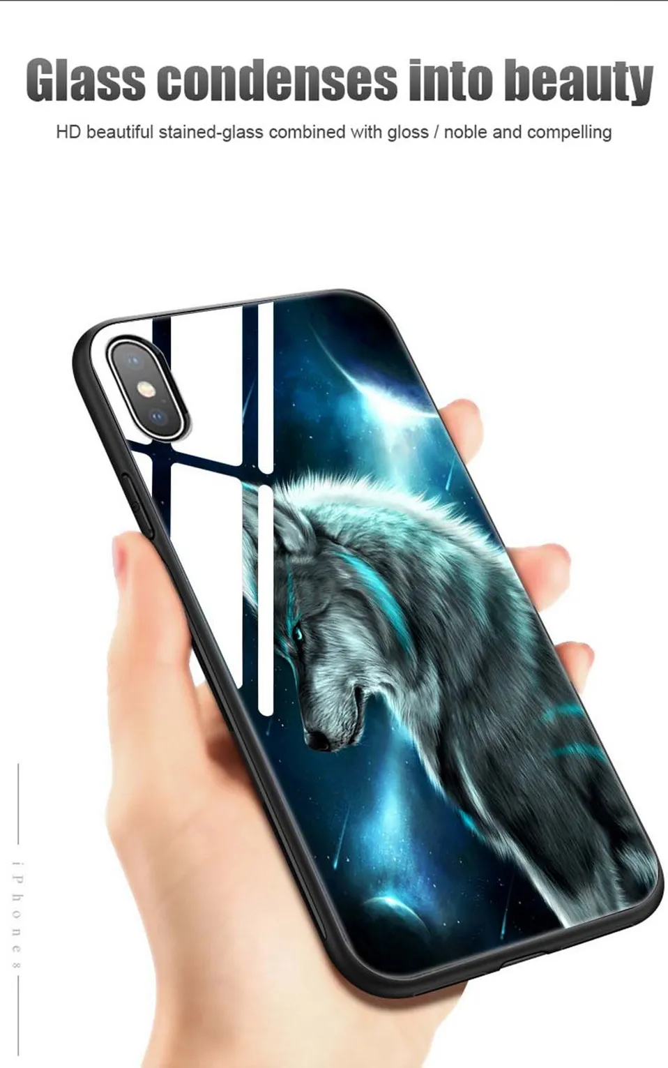 Luxury Tempered Glass Case For iPhone XS Max XR X Coque iPhone8 Silicone Pattern iPhonexs Phone Case For iPhone XS 6 6S 7 8 Plus (4)