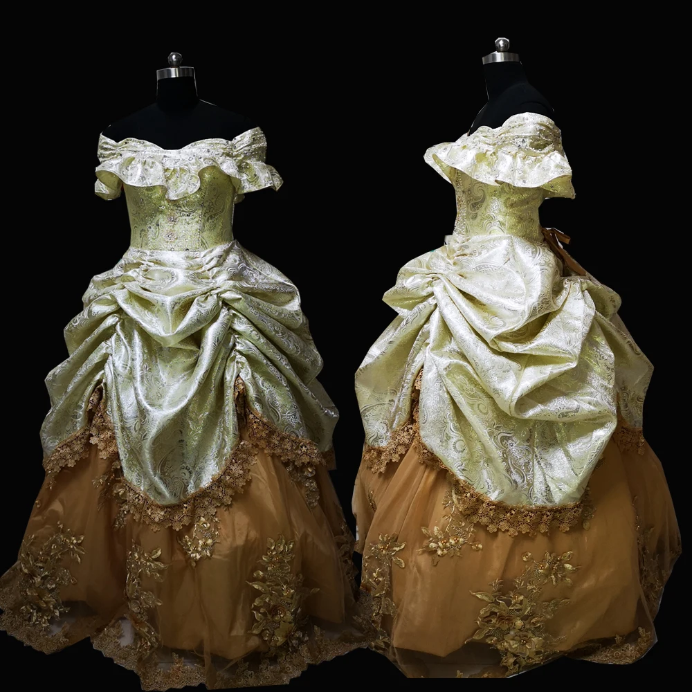 new golden Vintage costumes 18th Duchess Retro medieval Renaissance Reenactment Theatre Civil war Victorian dress D-314
new golden Vintage costumes 18th Duchess Retro medieval Renaissance Reenactment Theatre Civil war Victorian dress D-314