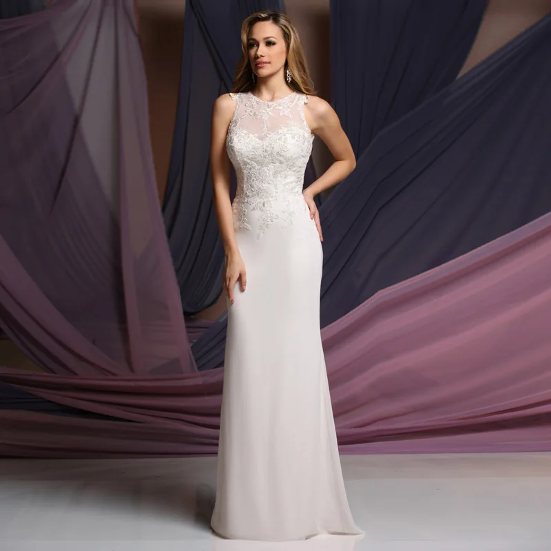 Simple Style with Appliques Chiffon White Vestido de noiva Sleeveless Wedding Dress 2016 Bridal Gown with Low Price
Simple Style with Appliques Chiffon White Vestido de noiva Sleeveless Wedding Dress 2016 Bridal Gown with Low Price