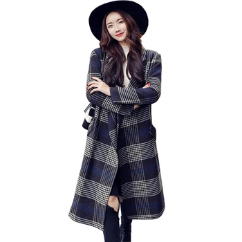 Fashion Plaid Woolen Coat Female Spring and Autumn Long Jacket New Women woolen windbreaker High end Womens Loose Outerwear
Fashion Plaid Woolen Coat Female Spring and Autumn Long Jacket New Women woolen windbreaker High end Womens Loose Outerwear