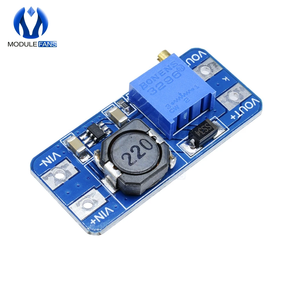 2PCS MT3608 DC-DC Step Up Converter Booster Power Apply Module Booster Power Module MAX Output 28V 2A For Arduino Board
2PCS MT3608 DC-DC Step Up Converter Booster Power Apply Module Booster Power Module MAX Output 28V 2A For Arduino Board