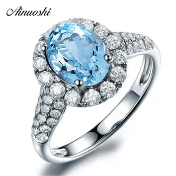 AINUOSHI 2 Carat Oval Cut Halo Ring Pure 925 Sterling Silver Sky Blue Natural Topaz Ring Fashion Woman Wedding Engagement Ring
AINUOSHI 2 Carat Oval Cut Halo Ring Pure 925 Sterling Silver Sky Blue Natural Topaz Ring Fashion Woman Wedding Engagement Ring