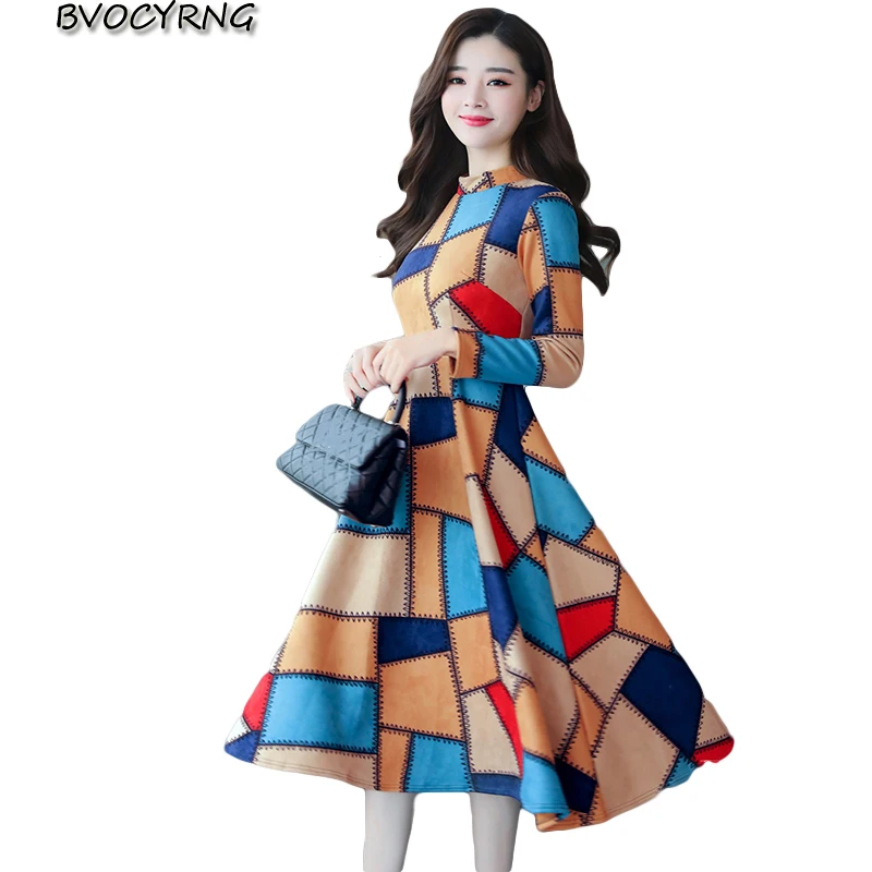 New imitation Deer Velvet Vestidos Dresses For Women Long Warm Bottom Printed Dress Plus Size Ladies Autumn Winter Vestido A0284
New imitation Deer Velvet Vestidos Dresses For Women Long Warm Bottom Printed Dress Plus Size Ladies Autumn Winter Vestido A0284