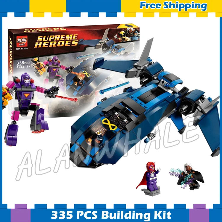 335pcs Super Heroes Avengers X-Men vs. The Sentinel Blackbird jet 10250 Model Building Blocks Gifts Sets Compatible With Lego
335pcs Super Heroes Avengers X-Men vs. The Sentinel Blackbird jet 10250 Model Building Blocks Gifts Sets Compatible With Lego