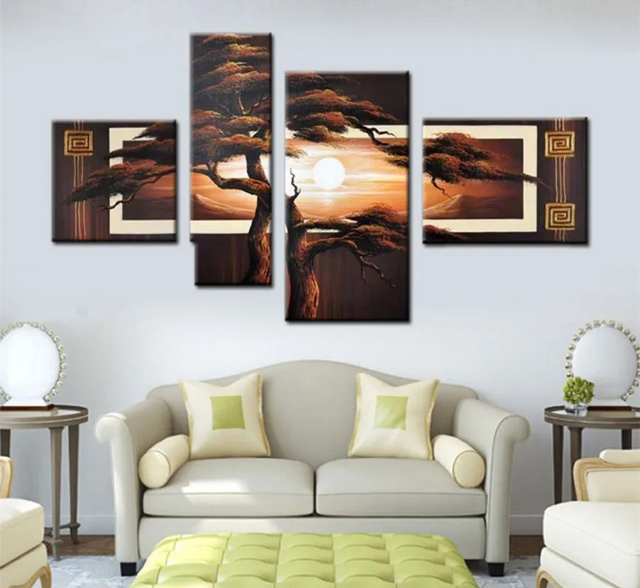 4pcs 5d diamond Painting cross stitch natural secnery black brown tree full embroidery mosaic Home Decor Wall stickers | Дом и сад