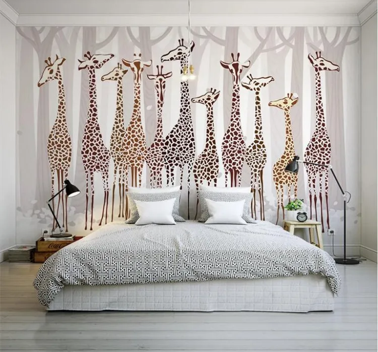 

Custom 3d photo wall paper Nostalgia giraffe 3d mural designs Living room TV backdrop bedroom 3d photo wallpaper