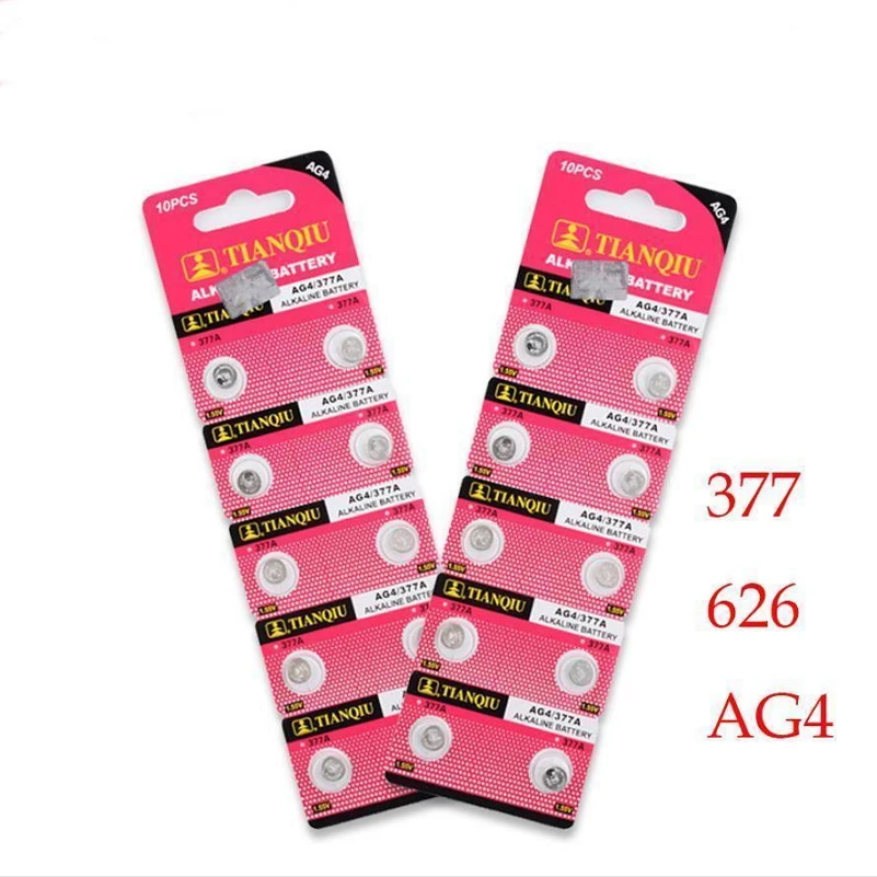 20 PCS 377 LR626 AG4 1.55V sr626sw Alkaline Battery For Watch Button Cell Batteries New Brand Watch Electronic Products
20 PCS 377 LR626 AG4 1.55V sr626sw Alkaline Battery For Watch Button Cell Batteries New Brand Watch Electronic Products