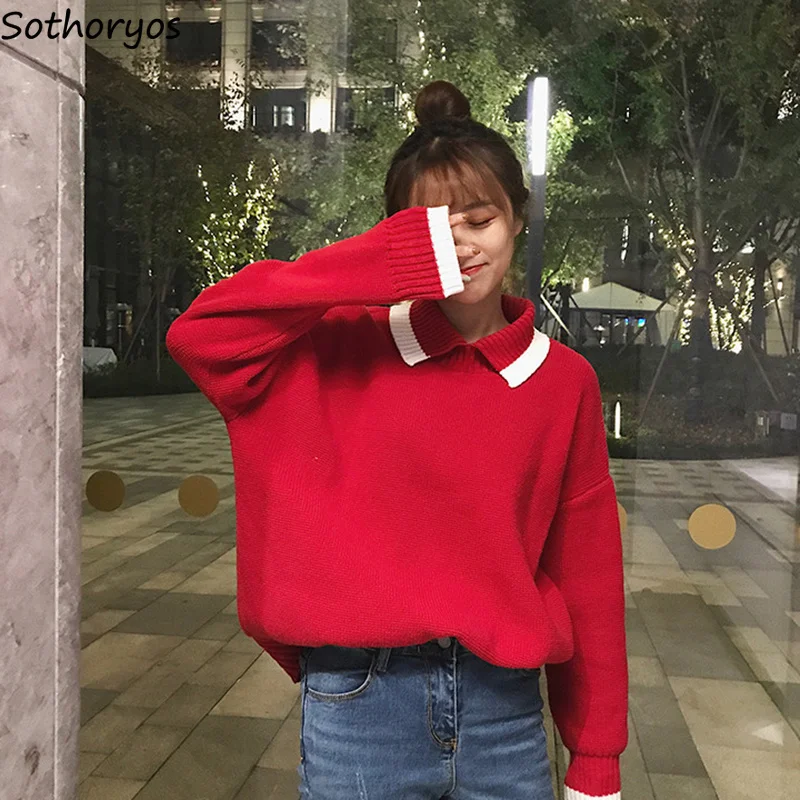 Pullovers Women Knitting Long Sleeve Solid Sweet All-match Womens Simple Leisure Cute Elegant Pullover Trendy Korean Style Chic
Pullovers Women Knitting Long Sleeve Solid Sweet All-match Womens Simple Leisure Cute Elegant Pullover Trendy Korean Style Chic