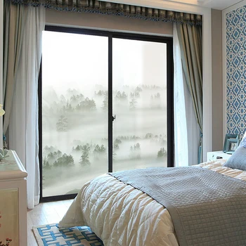 Chinese landscape fog vast electrostatic frosted glass film window paper glass paste light opaque decorative stickers 
Chinese landscape fog vast electrostatic frosted glass film window paper glass paste light opaque decorative stickers