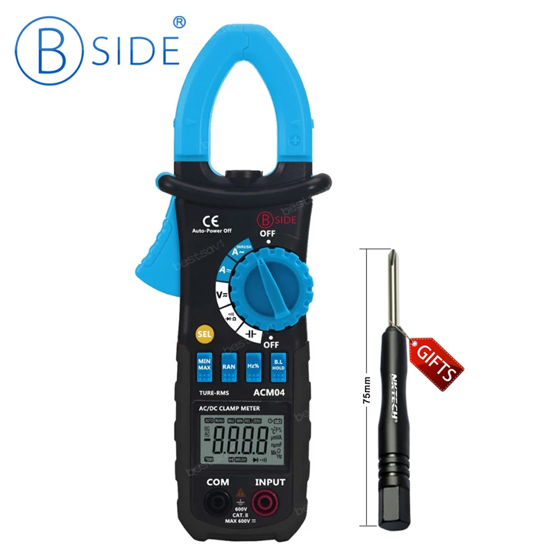ACM04 Professional Handheld Auto Range Digital Clamp Multimeter Capacitance Frequency Testing With Backlight And Front Light
ACM04 Professional Handheld Auto Range Digital Clamp Multimeter Capacitance Frequency Testing With Backlight And Front Light