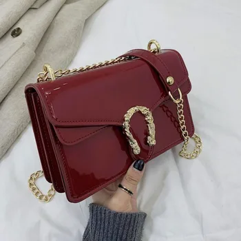 Handbag Ladies Hand Chain Shoulder Bag Messenger Bag Women Girl Fashion Patent Leather Flap Metal buckle Crossbody Shoulder Bag
Handbag Ladies Hand Chain Shoulder Bag Messenger Bag Women Girl Fashion Patent Leather Flap Metal buckle Crossbody Shoulder Bag