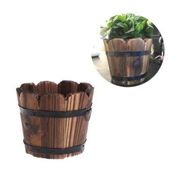 OOTDTY Retro Round Wooden Flower Pots Planter Barrel Home Garden Outdoor Decoration
OOTDTY Retro Round Wooden Flower Pots Planter Barrel Home Garden Outdoor Decoration