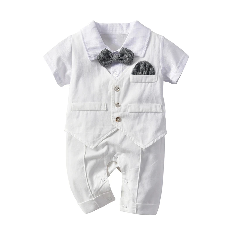 Newborn Baby Boys Summer Clothing Rompers Short White Gentleman Climbing Short-sleeved bow tie T-shirt Jumpsuit boxer+vest
Newborn Baby Boys Summer Clothing Rompers Short White Gentleman Climbing Short-sleeved bow tie T-shirt Jumpsuit boxer+vest