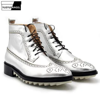 Genuine Leather Boots Men Bullock Lace Up Platform Ankle Shoes Design Casual Boots Autumn High Top Brogue Shoes Male
Genuine Leather Boots Men Bullock Lace Up Platform Ankle Shoes Design Casual Boots Autumn High Top Brogue Shoes Male